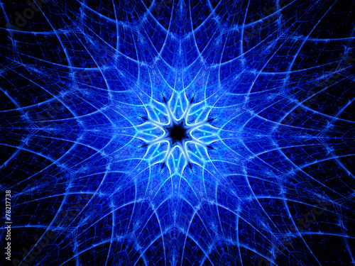 Blue glowing kaleidoscope