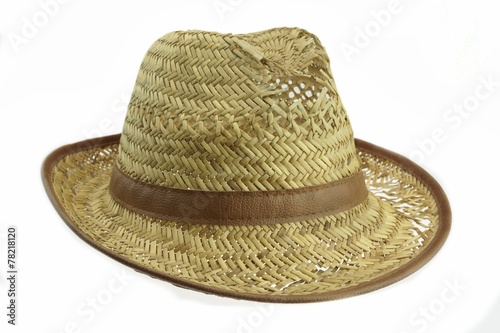 Worn And Holey Isolated Straw Hat