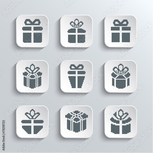 Gift Box Web Icons Set Holiday Presents