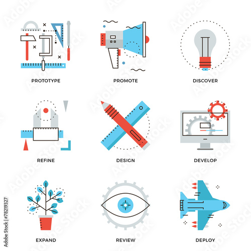 Product design services line icons set