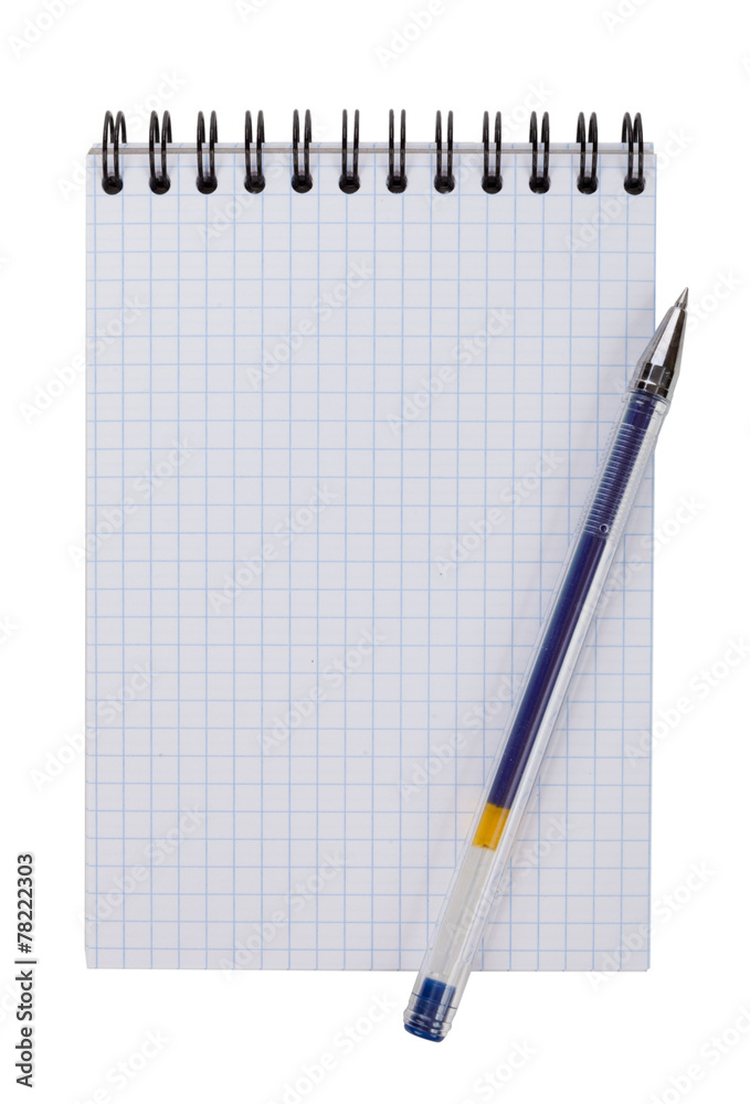 open notebook and pen on a white background isolated open notebook and pen on a white background isolated