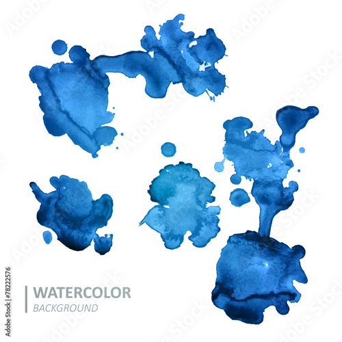 Vector Illustration of Watercolor Design Elements