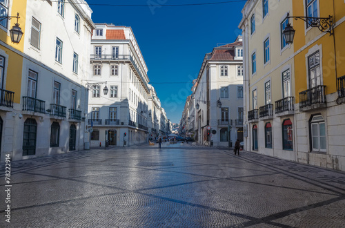 Augusta street in the morning. Lisbon. Portugal
