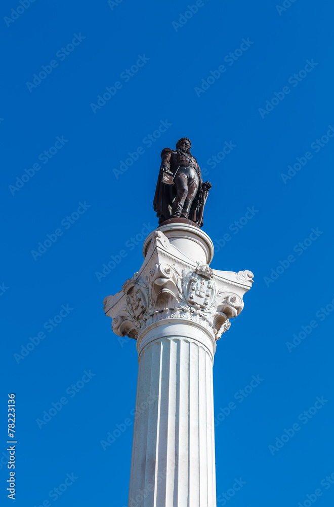 The Column of Pedro IV. Rossio Square. Lisbon. Portugal. The Column of Pedro IV. Rossio Square. Lisbon. Portugal.