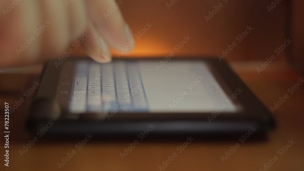 Close-up of hands using digital tablet Close-up of hands using digital tablet