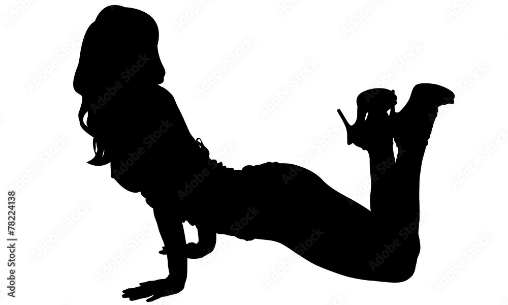 Sexy silhouette of a woman lying Stock Illustration | Adobe Stock