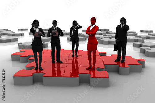 Active team on Jigsaw puzzle.