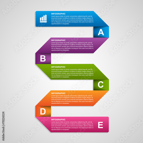 Paper sticker, banners, options infographic. Design element.