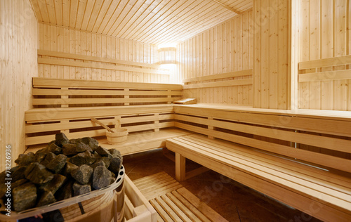 Large Finland-style sauna interior