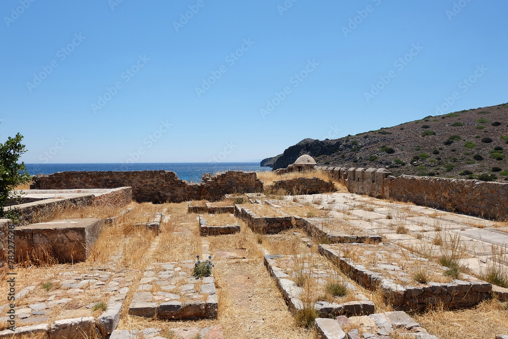 Landscape of crete costline from spinalonga island.