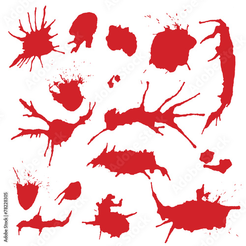 Blood splash vector design elements.