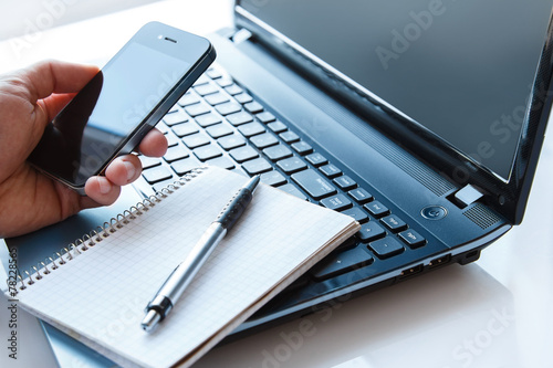 Close up of workplace