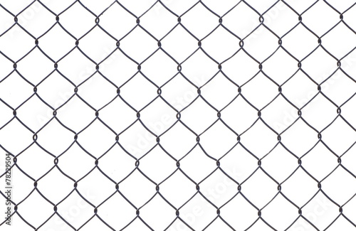 Wire mesh fence isolated on a white background