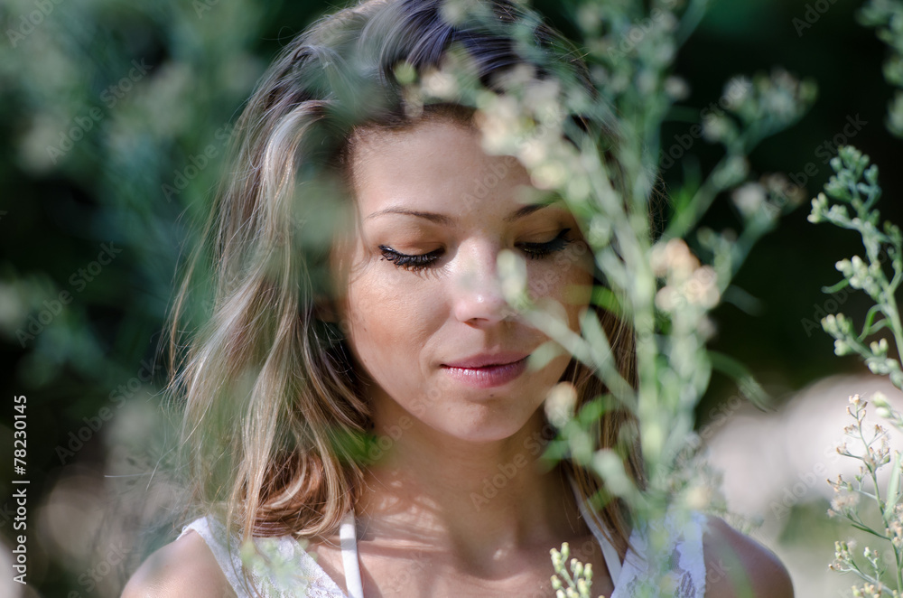 Pretty woman, beautiful moments in nature Pretty woman, beautiful moments in nature