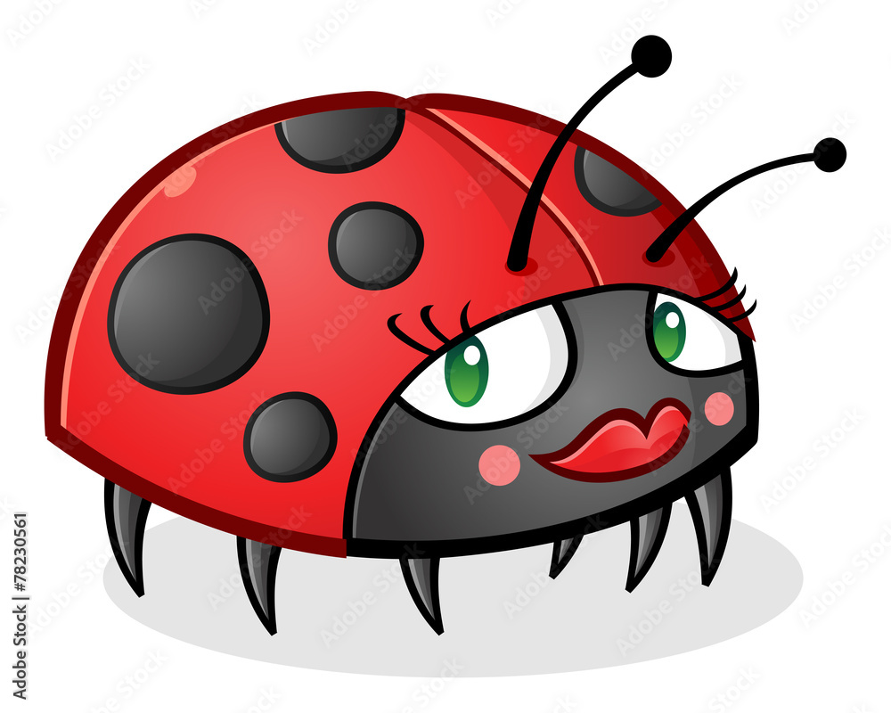 Fototapeta premium Ladybug Cartoon Character wearing Makeup