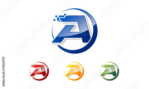 Letter A Tech Logo Vector