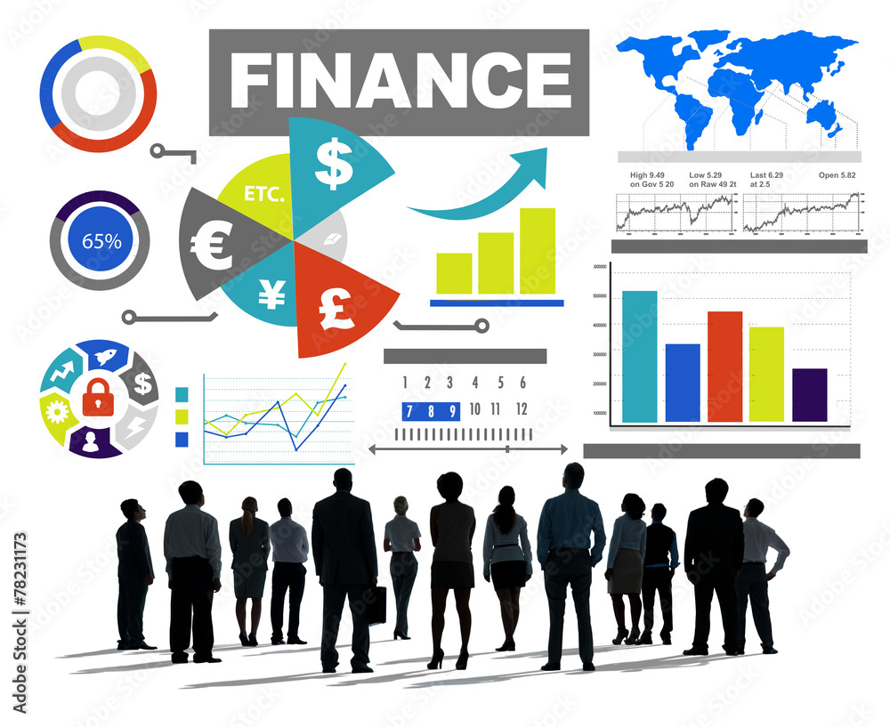 Obraz premium Finance Bar Graph Chart Investment Money Business Concept