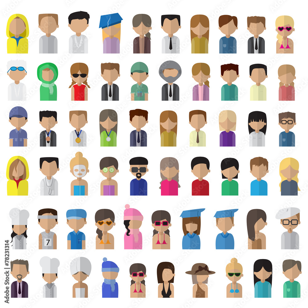 Flat People Icons, Different Occupation Flat People Icons, Different Occupation