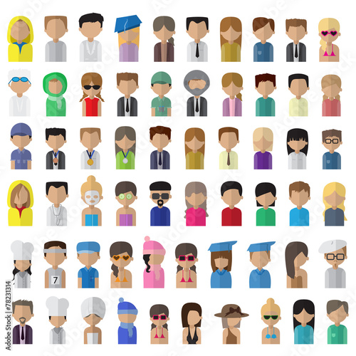 Flat People Icons, Different Occupation