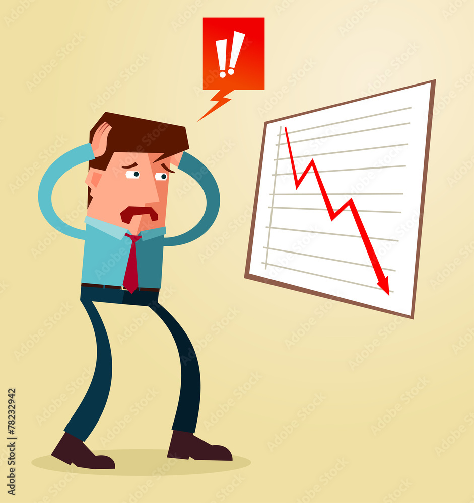 young businessman get shocked watching business result young businessman get shocked watching business result