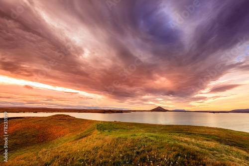 Sunset at Lake Myvatn © Alexey Stiop