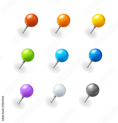 Vector pushpins set
