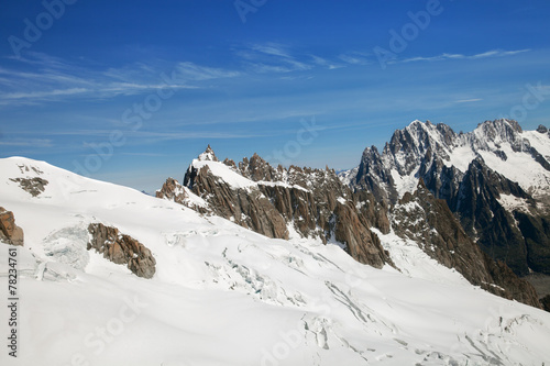 White valley (Valle Blanche) of the Mont Blanc massif