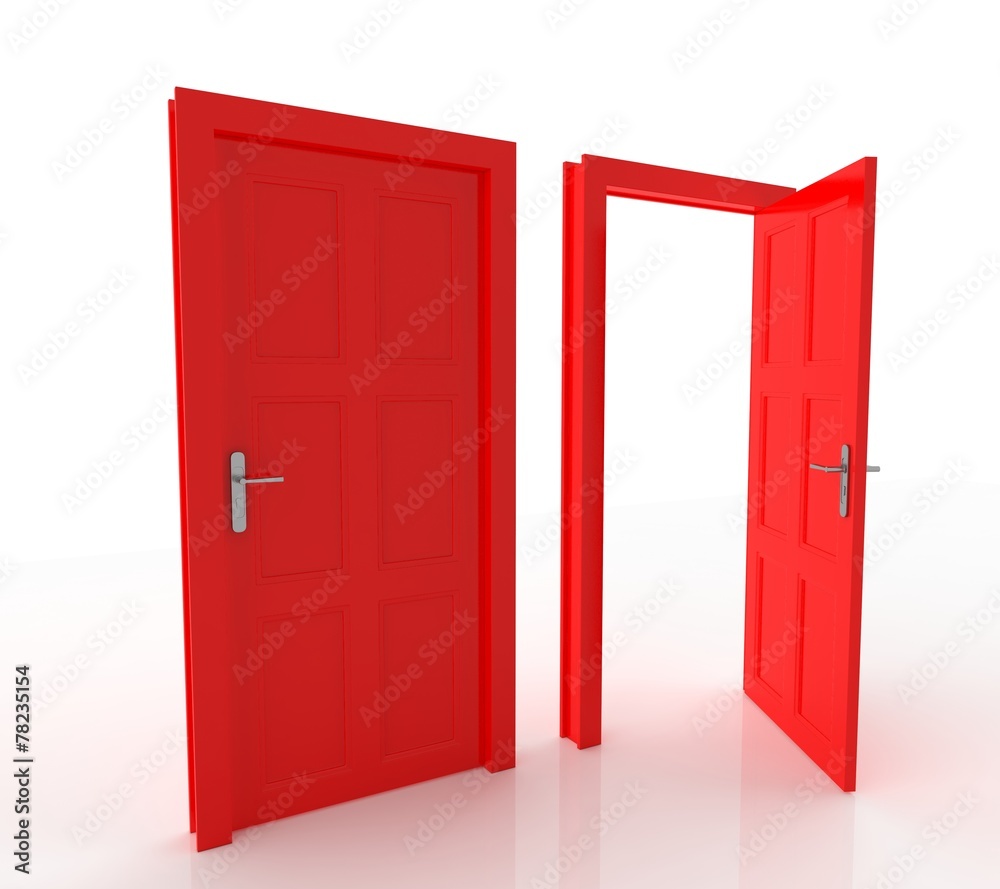 Closed and Open Doors Isolated Closed and Open Doors Isolated