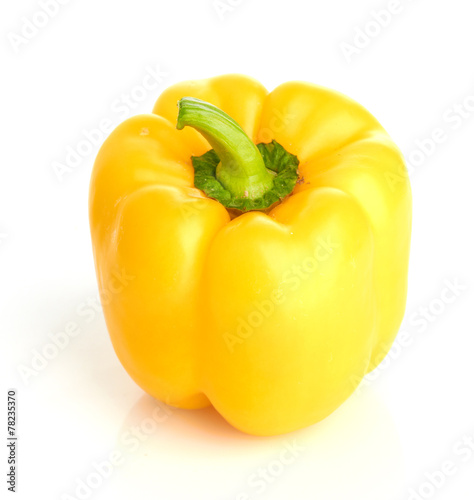 sweet yellow pepper isolated on white background