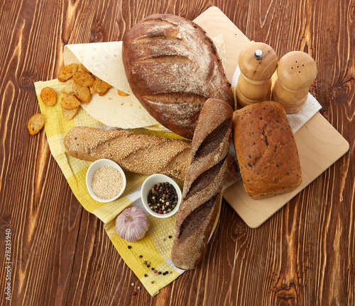 Different bread. Food background.