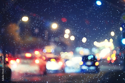blurred night background city traffic road city lights © kichigin19