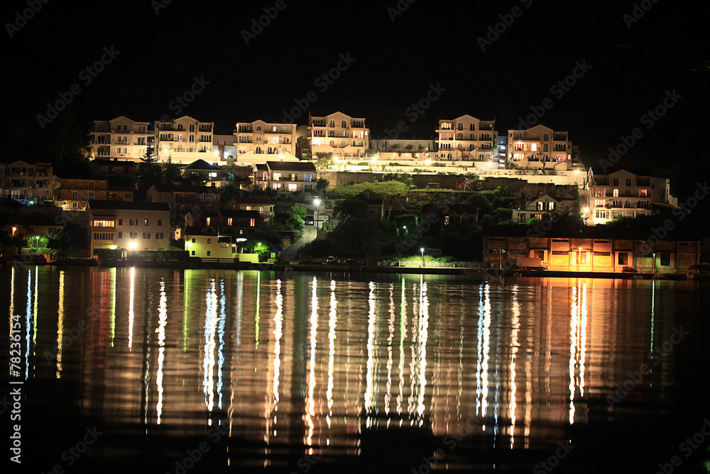 night landscape resort in Montenegro
