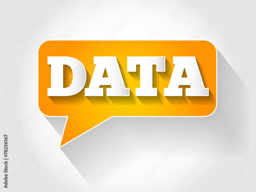 DATA message bubble, business concept DATA message bubble, business concept