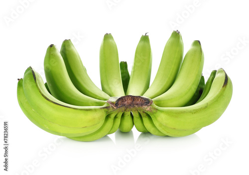 Bunch of raw bananas isolated on white background © nipaporn