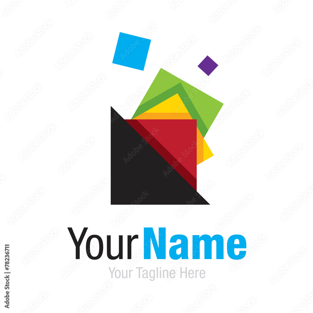 Colorful shape collector business idea shape simple icon logo