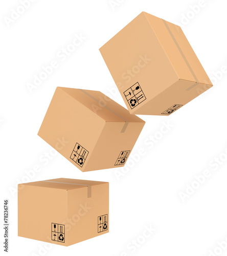 cardboard boxes with special characters