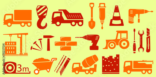 set isolated object for construction industry