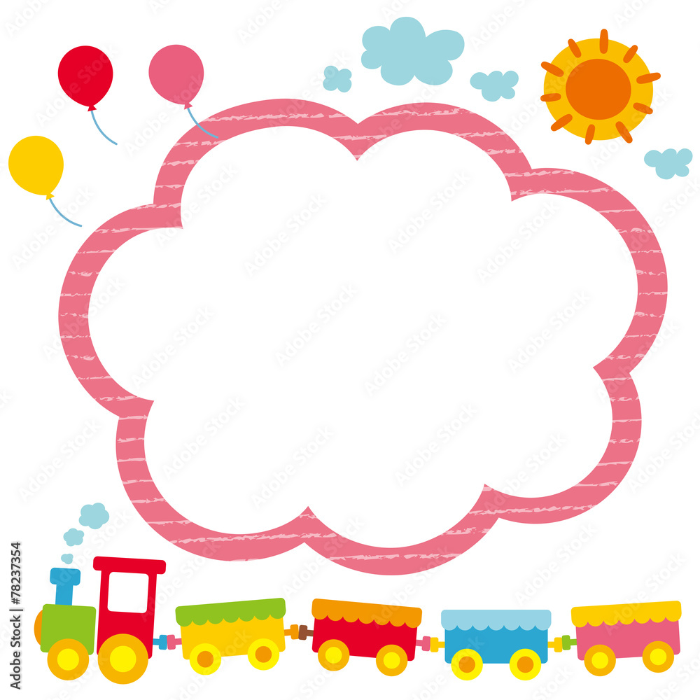 子供向けコピースペース 汽車とおひさま Stock イラスト Adobe Stock