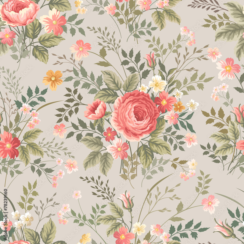 Fototapeta premium seamless floral pattern with roses