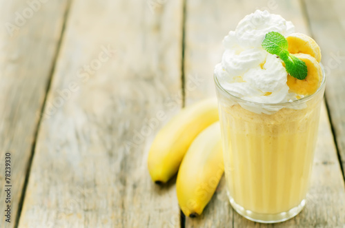 banana milkshake with whipped cream