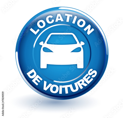 location de voitures sur bouton bleu