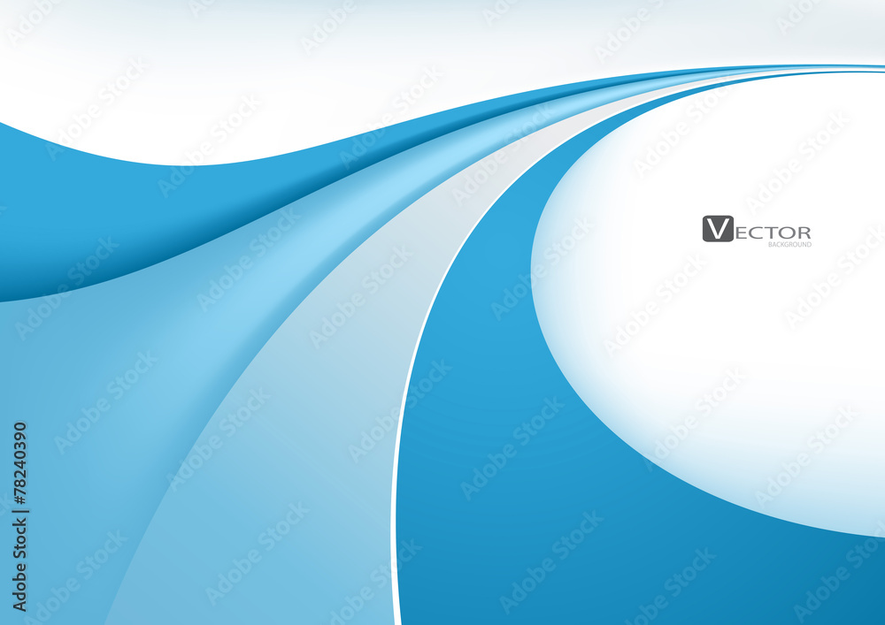 Abstract blue waves - data stream concept. Vector