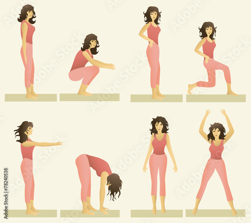 Set of simple gymnastic exercises
