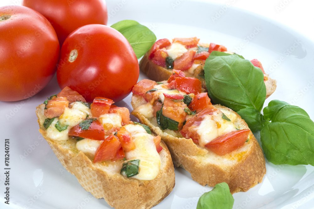 italian bruschetta with tomato and basil italian bruschetta with tomato and basil