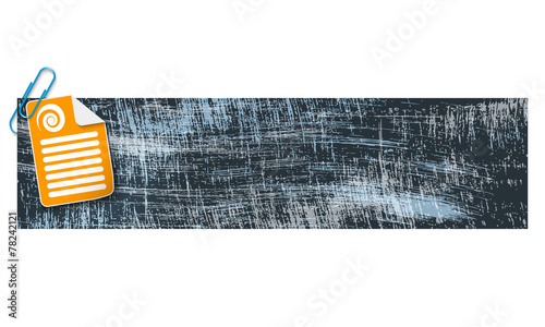 banner with scratches background and document and spiral