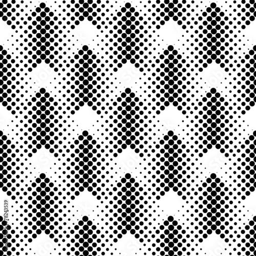 Black and white geometric seamless pattern with circle.