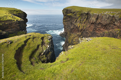 Scottish coastline landscape in Shetland islands. Scotland. UK photo