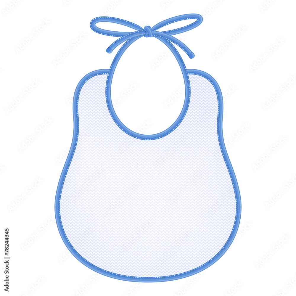 Fototapeta premium Baby bib with blue edging.