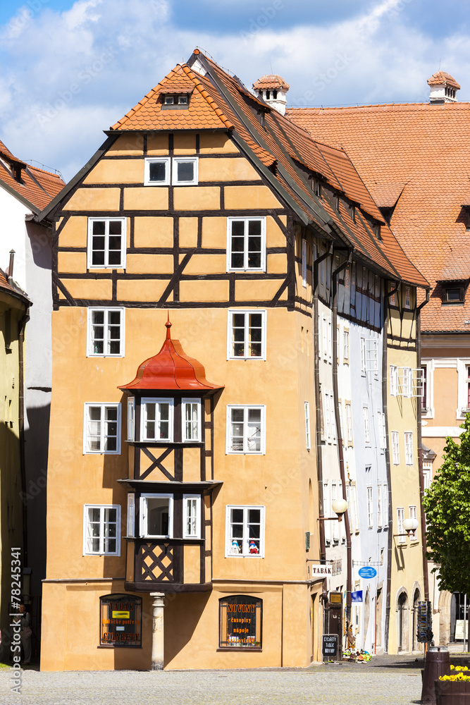 Fototapeta premium complex of medieval houses called Spalicek, Cheb, Czech Republic