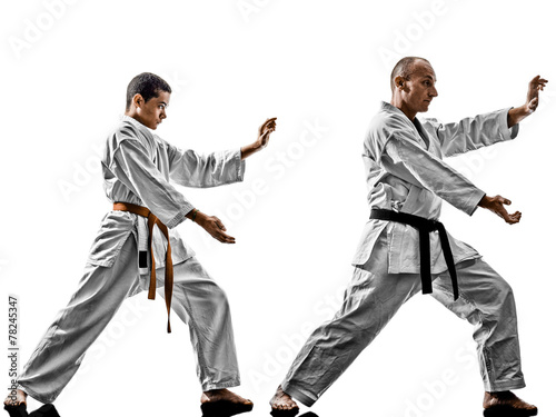 karate men teenager student teacher teaching